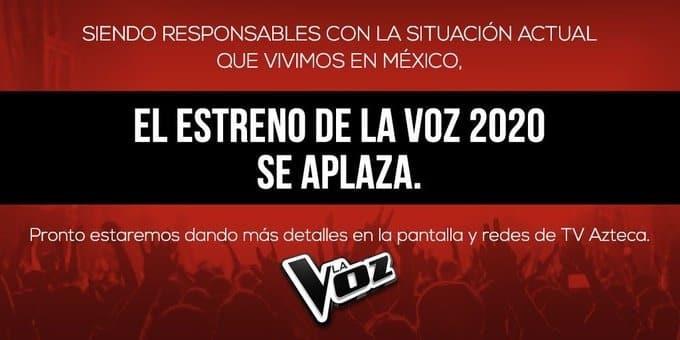 Retrasa su estreno La Voz... México por coronavirus