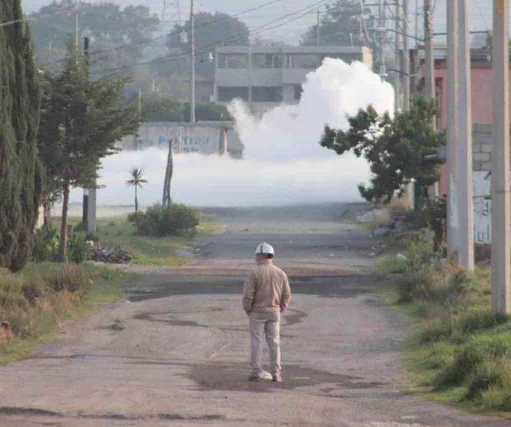 Reportan fuga de gas por toma clandestina en Amozoc, Puebla
