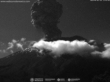 Volcán Popocatépetl presentó 350 exhalaciones en último día