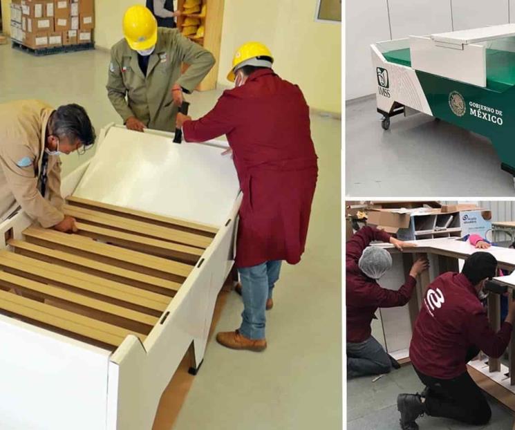 Crean mexicanos camas de cartón para pacientes con COVID-19