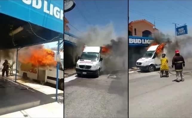 Incendian tres camiones de Bimbo en Tamaulipas