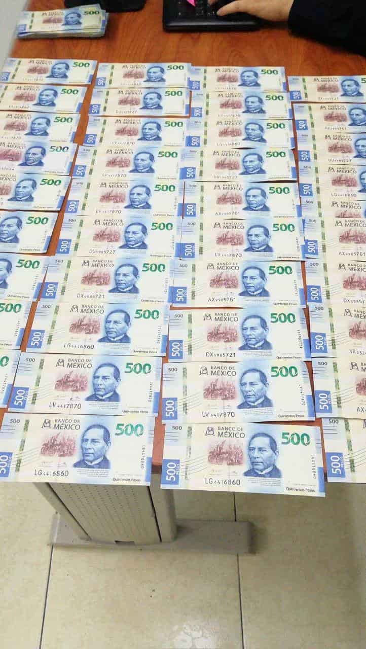 “50 mil pesos” en billetes de 500 pesos que resultaron ser apócrifos