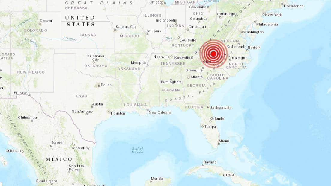 Reportan sismo de magnitud 5.1 en Carolina del Norte