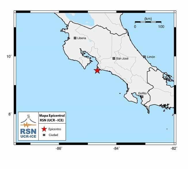Se registra sismo magnitud 6  en Costa Rica