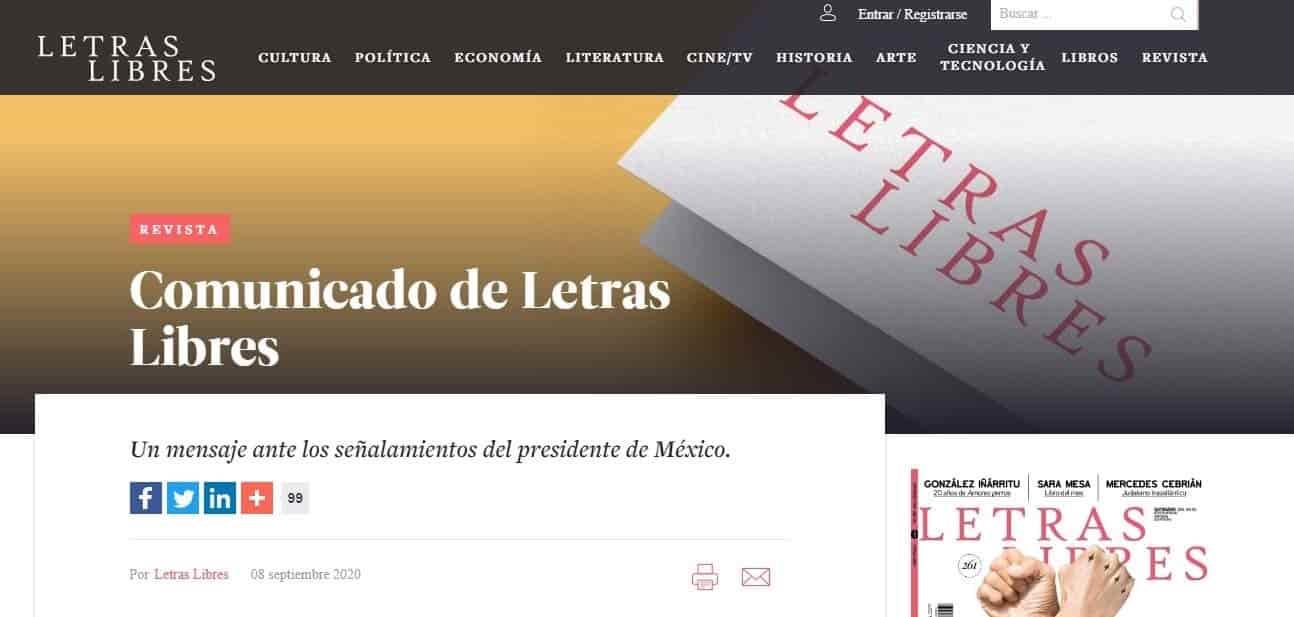Letras Libres acusa de difamación a López Obrador