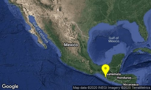 Se registra sismo magnitud 4.6 en Huixtla, Chiapas