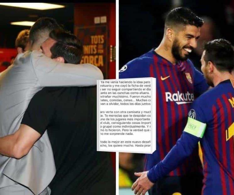 Messi despide a Suárez con mensaje hacia Bartomeu