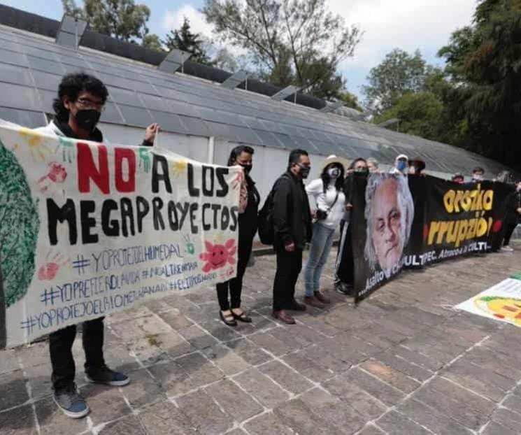 Cadena humana en defensa del orquideario de Chapultepec