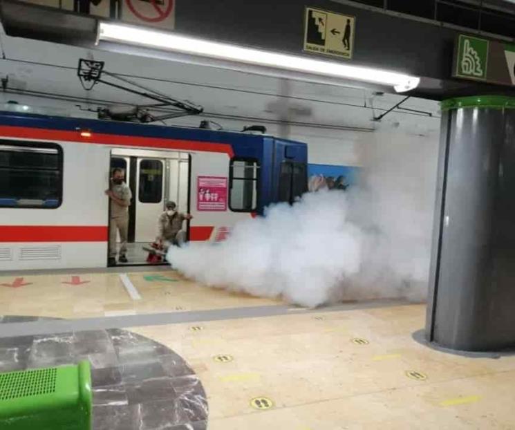 Desinfectan Línea 1 y 2 del Metro para combatir dengue