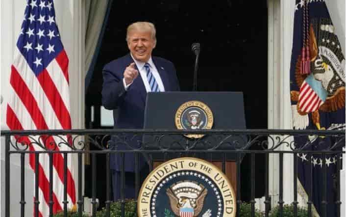 Trump en su primer acto tras Covid-19: Me siento muy bien