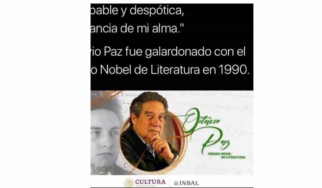 Nuevo gazapo de Secretaría de Cultura; ahora con Octavio Paz