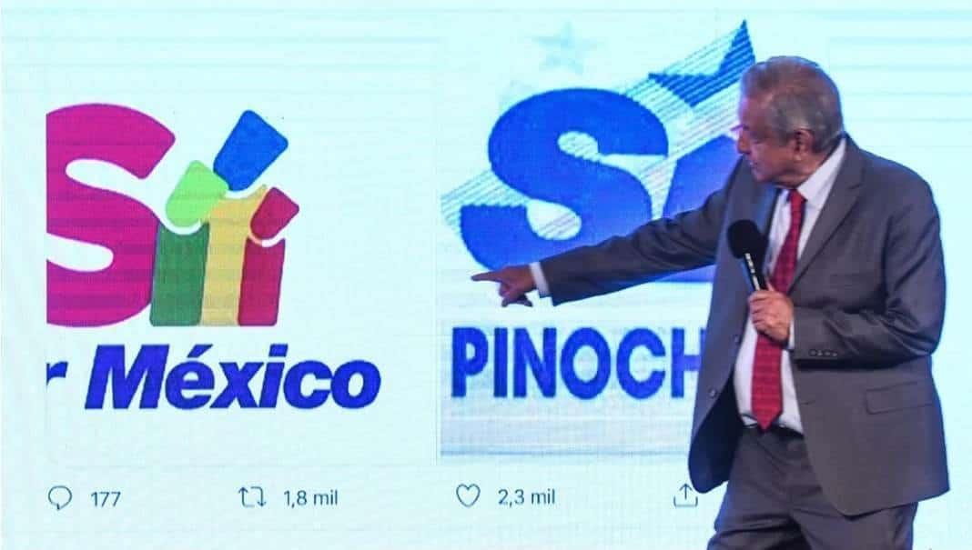 AMLO compara logo de Sí por México con el de Pinochet