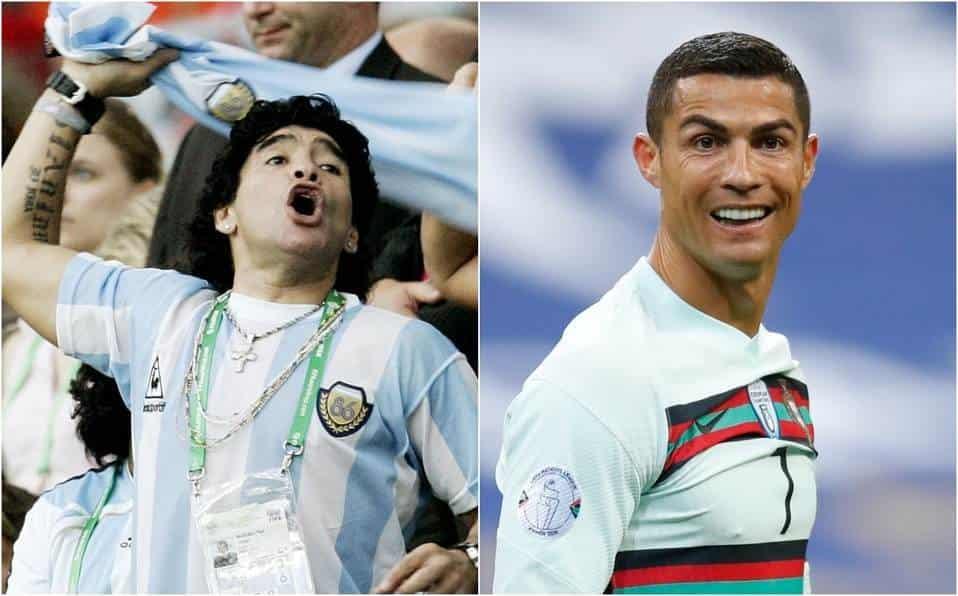 Felicita Cristiano Ronaldo a Maradona