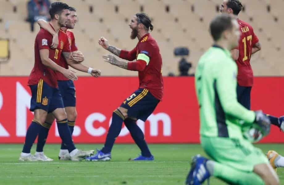 España golea a Alemania en la Liga de las Naciones