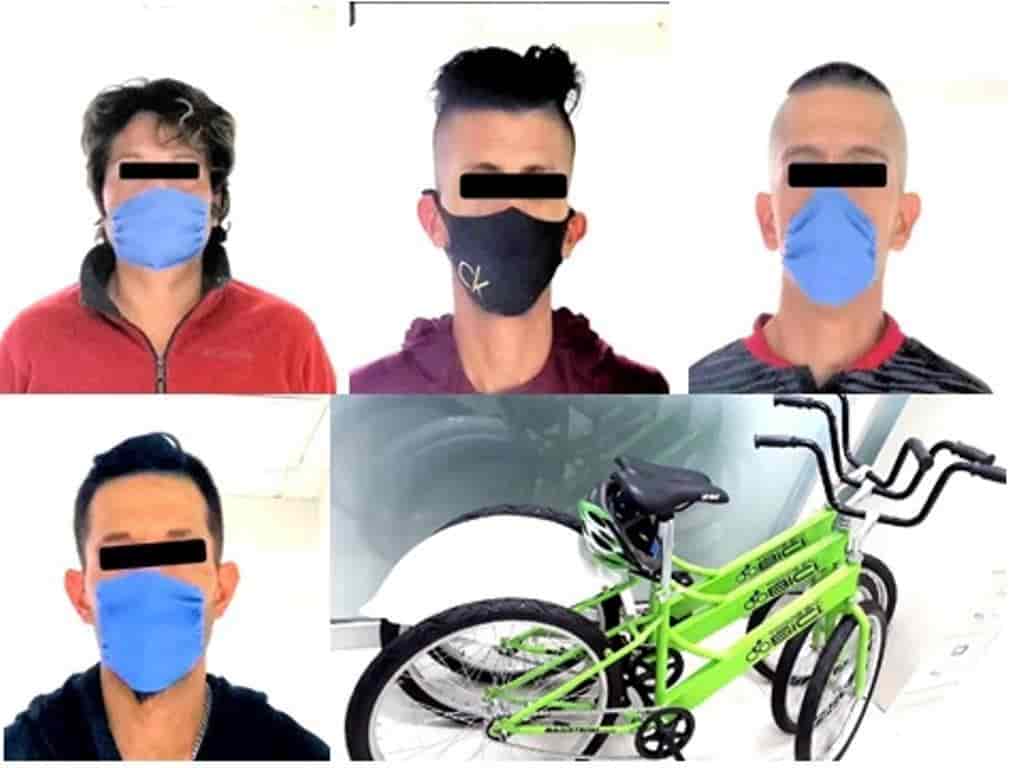 Lograron la detención de cuatro implicados, en el robo del lote de bicicletas