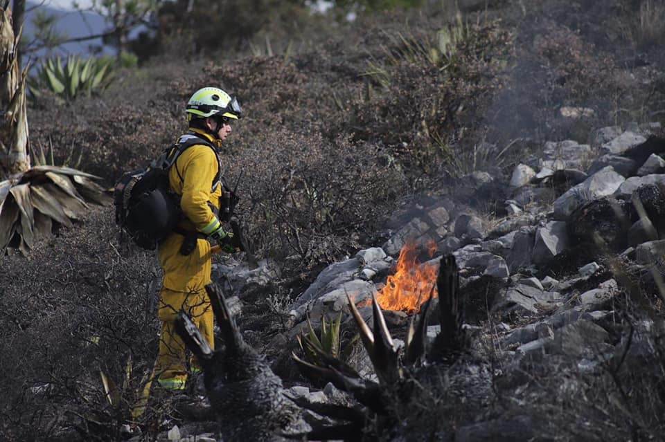 Lograron controlar el incendio forestal que se reportó en la sierra del municipio de Santiago.