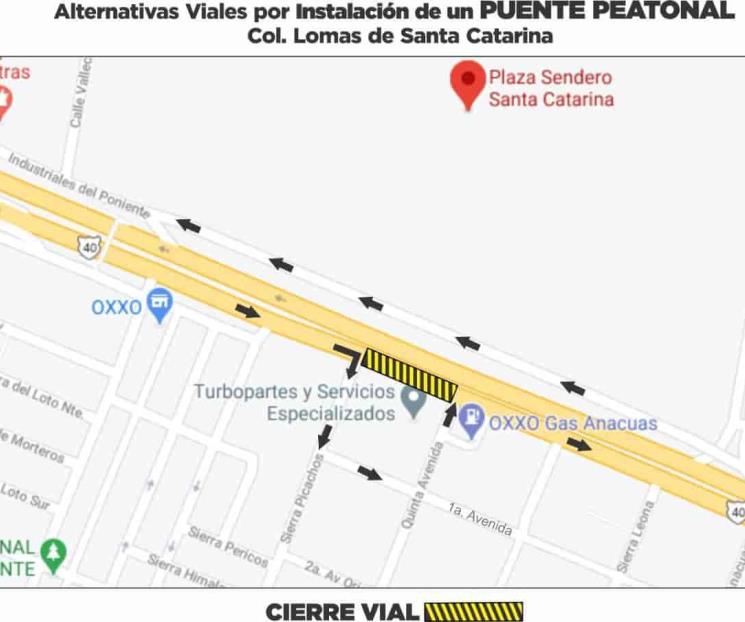 Anuncian cierres de avenidas en Santa Catarina