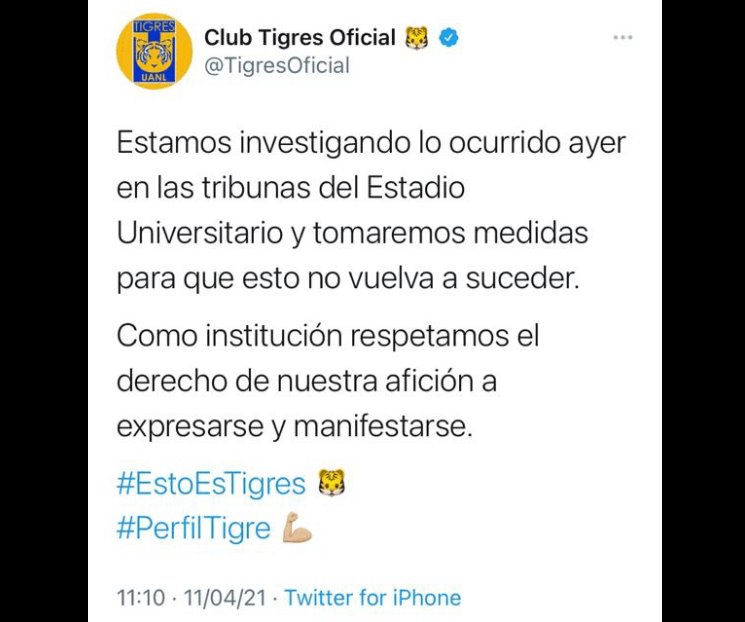 Investigará Tigres caso de aficionado que sacaron de estadio
