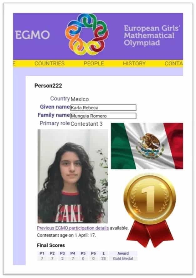 Alumna PrepaTec gana oro en Olimpiada Europea de Matemáticas