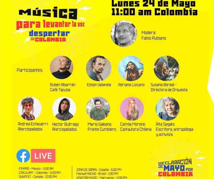Piden músicos cesar violencia en Colombia