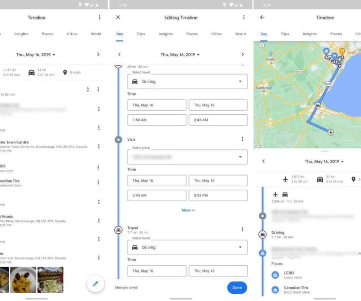 Google Maps para Android está renovando Tu cronología