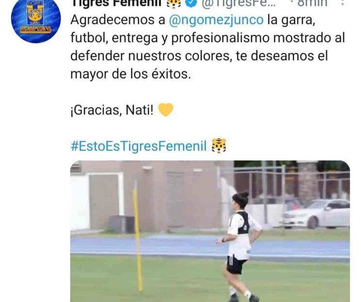 Anuncia Tigres salida de Natalia Gómez Junco