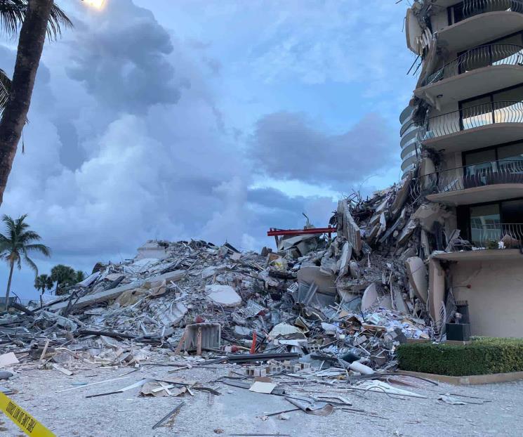 Torre colapsada en Miami dañada por dentro