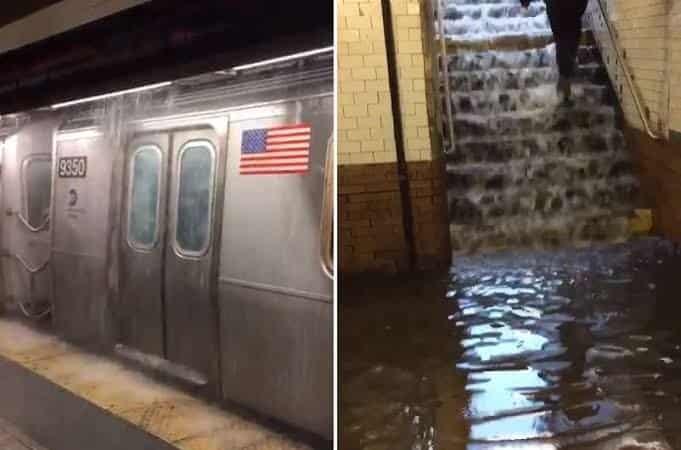 Tormenta Elsa inunda el metro de Nueva York