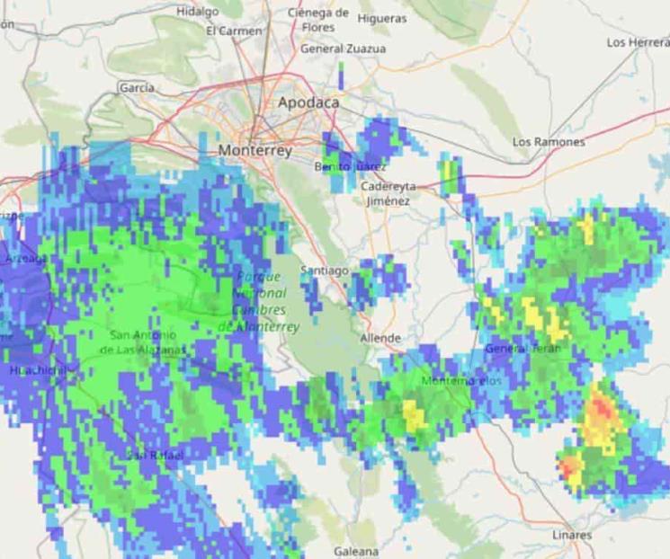 Reportan lluvias en área metropolitana