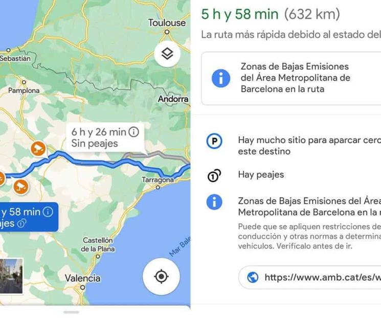 Google estudia añadir el precio de los peajes a Google Maps