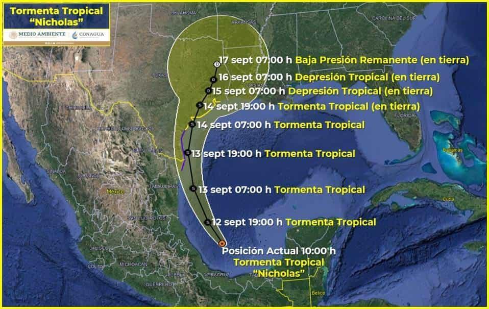 Se forma la tormenta tropical Nicholas en Golfo de México