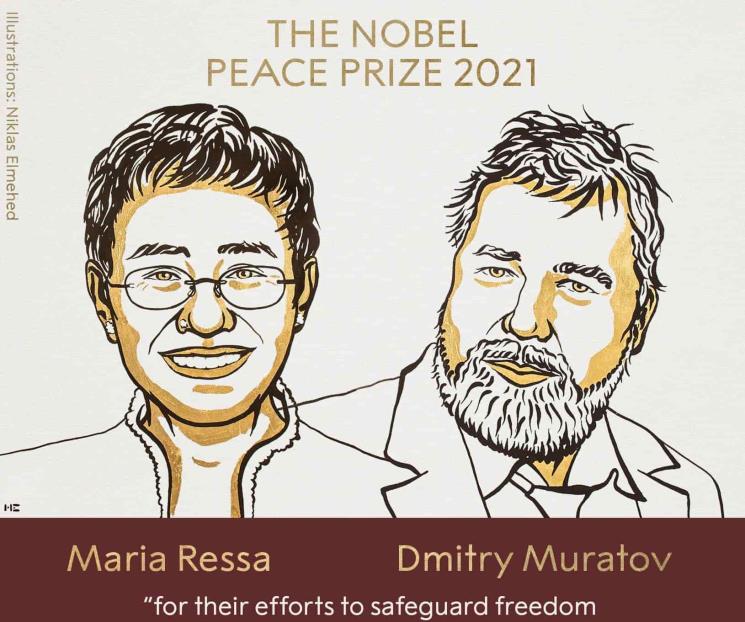 Maria Ressa y Dmitry Muratov ganan premio Nobel de la Paz