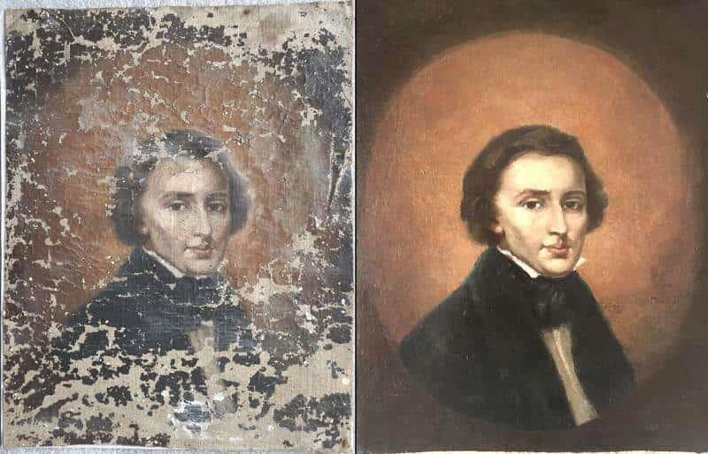 Retrato restaurado de Chopin reposa en bóveda
