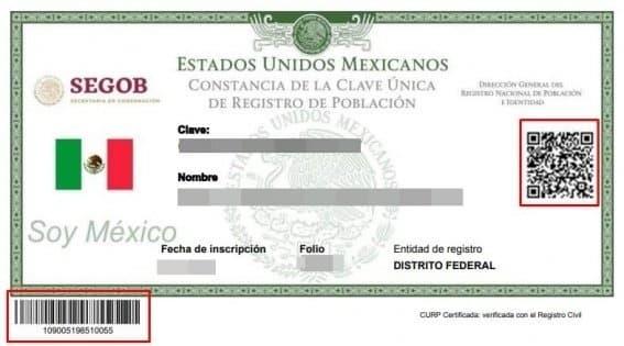 CURP certificada verificada con el registro civil
