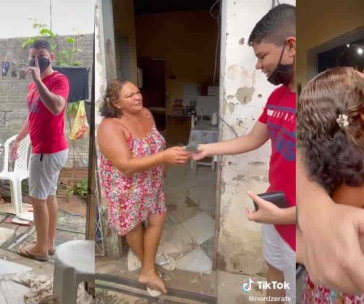 Tiktoker regala su primer sueldo a su madre, se vuelve viral