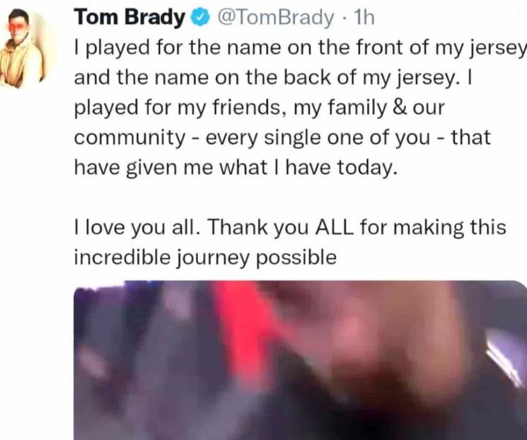 Agradece Brady a fans por apoyo en toda su carrera