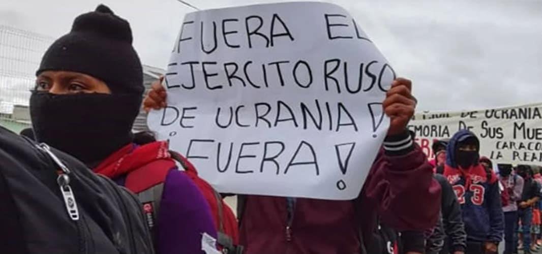 EZLN protesta contra la invasión de Rusia a Ucrania