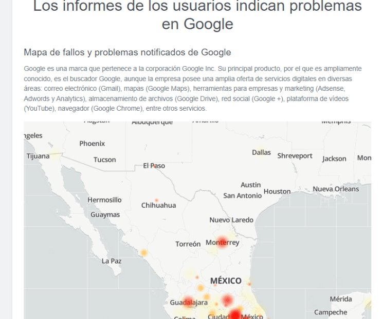 Gmail, Meet y YouTube se caen en México