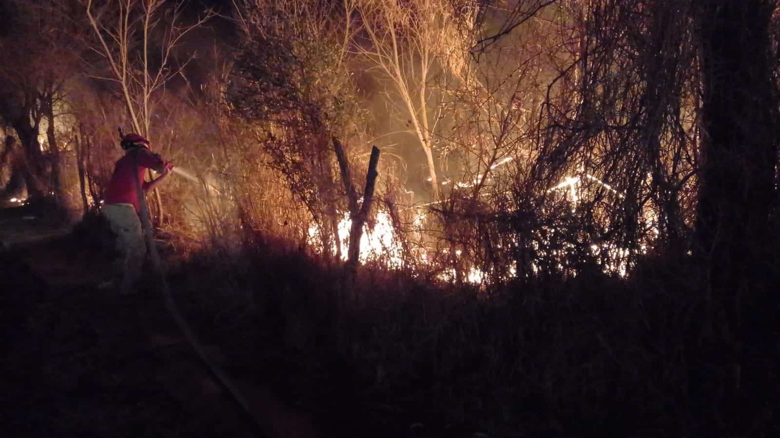 El municipio de Montemorelos, se mantuvo bajo fuego, al reportarse diez incendios simultáneos en predios baldíos