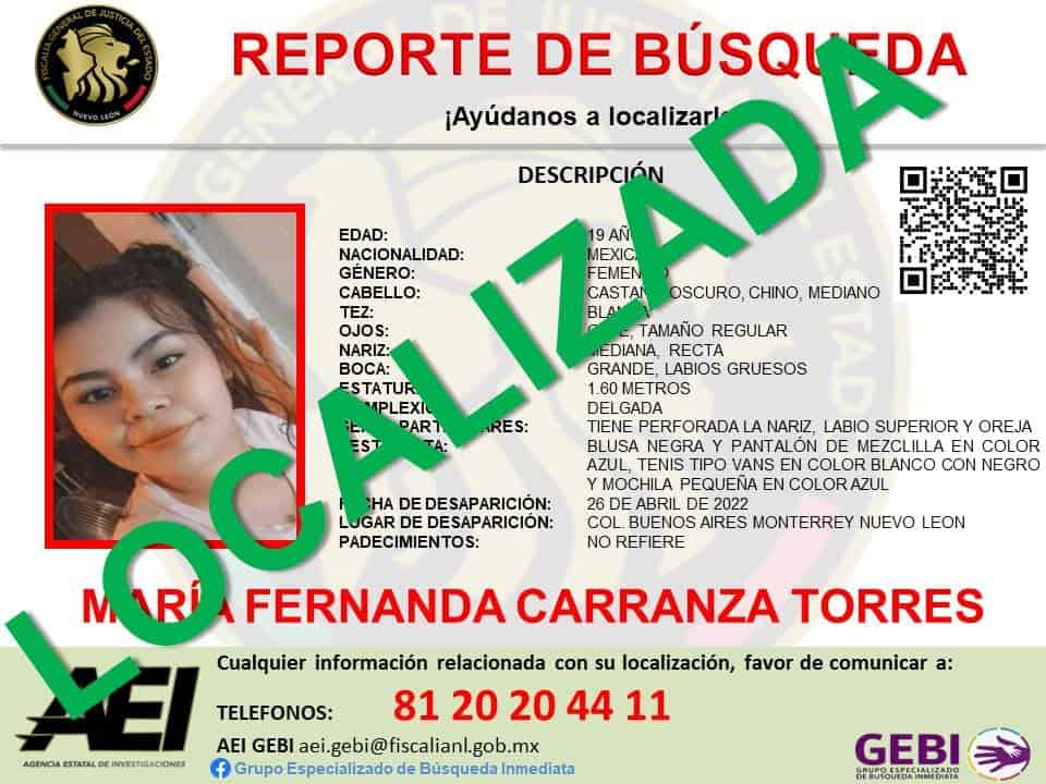 Elementos de la Agencia Estatal de Investigaciones, ubicaron a una jovencita que contaba con reporte de búsqueda, junto a un centro comercial, del municipio de Juárez