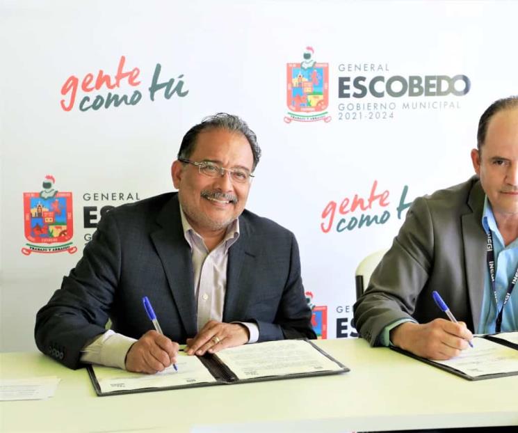 Firman convenio Escobedo y el INEGI