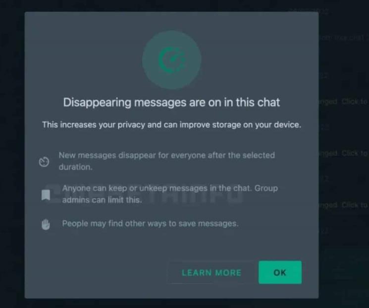 Whatsapp prepara un cambio para mensajes que autodesaparecen