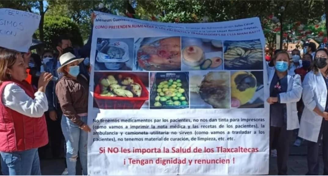 Protestan médicos de Tlaxcala contra austeridad