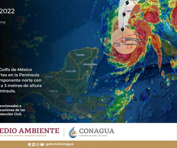 Huracán Ian provocará lluvias en Península de Yucatán