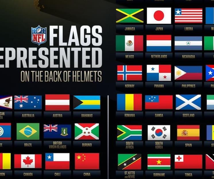 Celebrará NFL diversidad de naciones con banderas en cascos