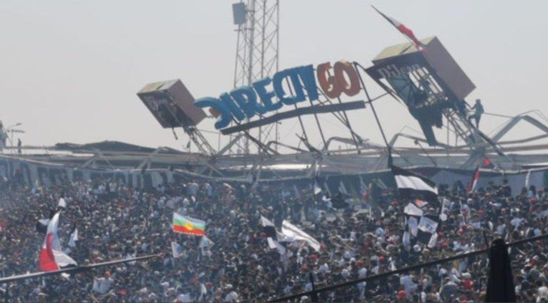Colapsa techo de estadio chileno