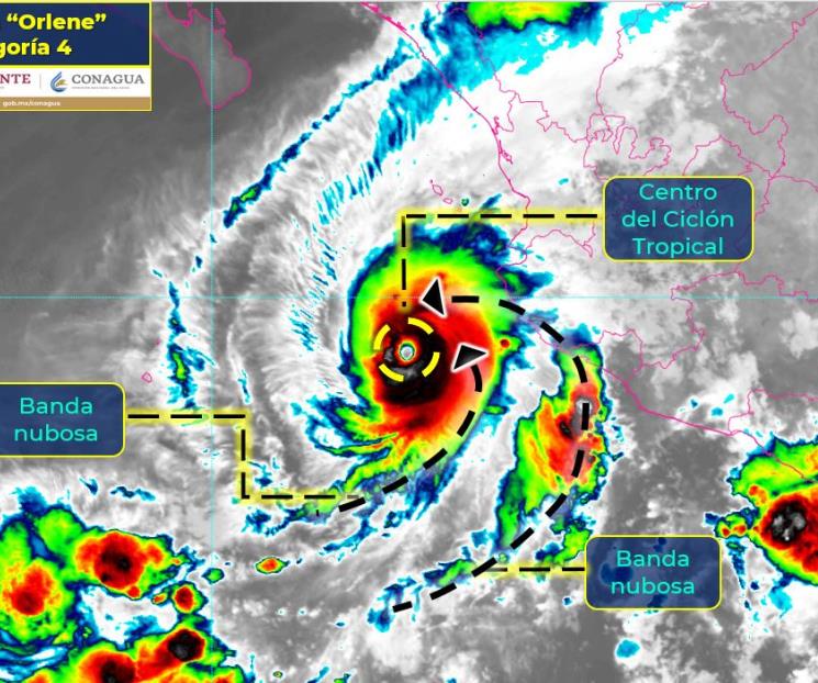 Huracán Orlene se intensifica a categoría 4