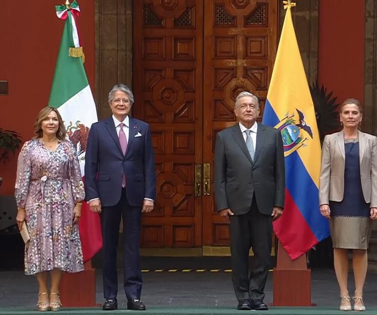 AMLO recibe en PN a Guillermo Lasso, presidente de Ecuador