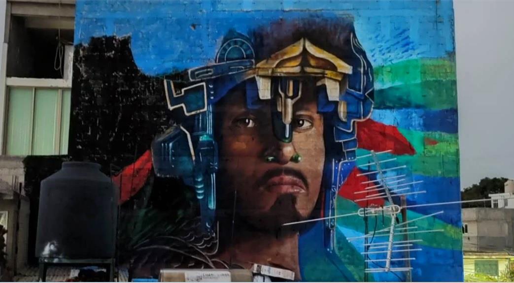 Namor llega a Iztapalapa, le dedican mural a Tenoch Huerta
