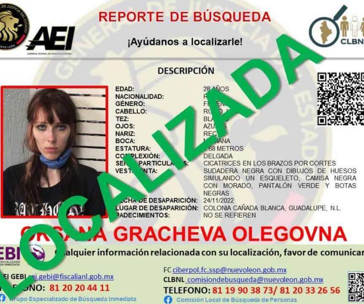 Encuentran a joven rusa que había desaparecido en Guadalupe